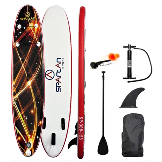 Paddleboard deska pompowana SUP z wiosłem oraz akcesoriami Spartan SUP 10' Brown-Red