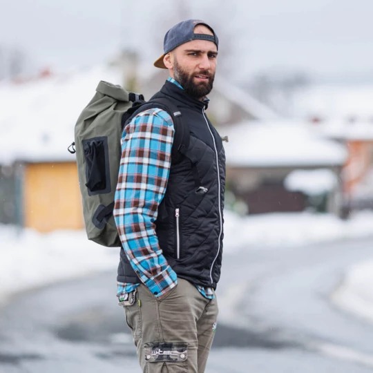 Ogrzewana kamizelka bezrękawnik męski inSPORTline WARMhim - Kolor Czarny, Rozmiar L