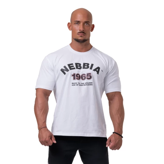 Koszulka męska T-shirt Nebbia Golden Era 192 - Kolor Biały, Rozmiar L