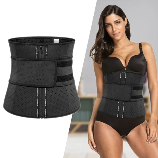 Gorset fitness inSPORTline Corwaist - Kolor Czarny, Rozmiar S