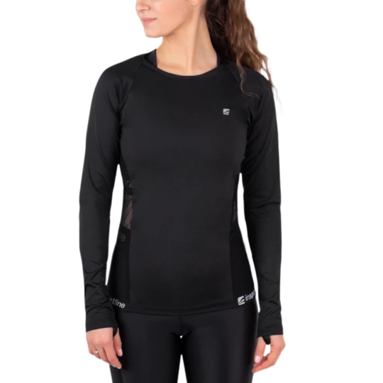 Koszulka damska fitness z długim rękawem longsleeve inSPORTline T-Long - Kolor Czarny, Rozmiar M