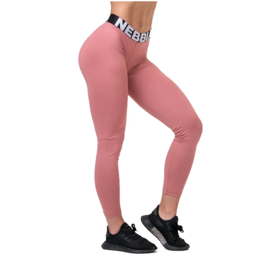 Legginsy damskie ze średnim stanem Nebbia Squat Hero Scrunch Butt 571 - Kolor Stara Róża, Rozmiar XS