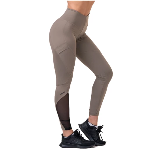 Legginsy damskie z wysokim stanem Nebbia Fit & Smart 572 - Kolor Mokka, Rozmiar L