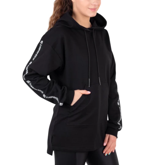 Bluza damska z kapturem oversize inSPORTline Overhoodie - Kolor Czarny, Rozmiar XS