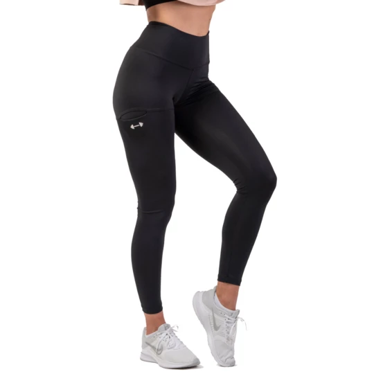 Damskie legginsy z wysoką talią Nebbia Active 402 - Kolor Czarny, Rozmiar XS