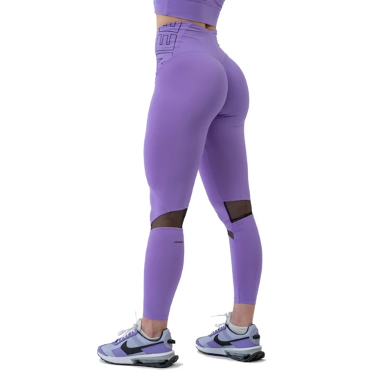 Legginsy damskie z wysokim stanem Nebbia FIT Activewear 443 - Kolor Liliowy, Rozmiar XS