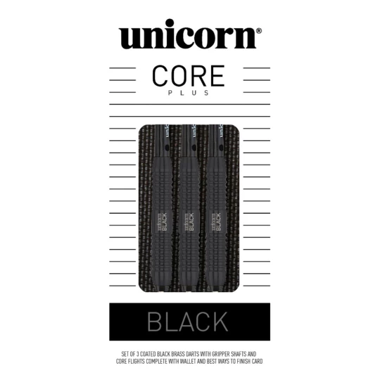 Lotki do darta Unicorn Core Plus Black Brass Soft S2 3 szt. - Waga (g) 17 g