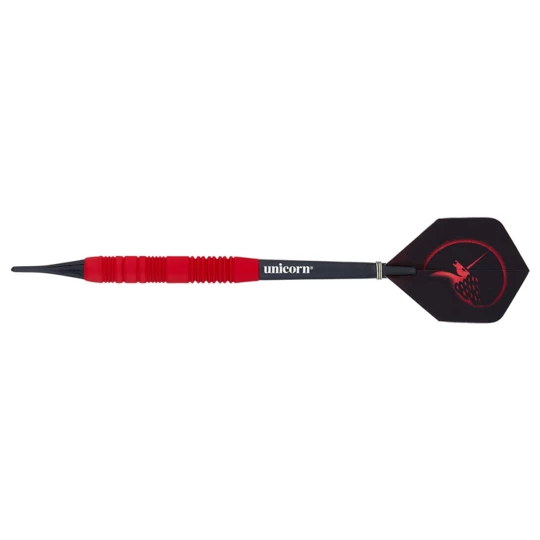 Lotki do darta Unicorn Core Plus Rubberised Brass Red 3 szt. - Waga (g) 16 g