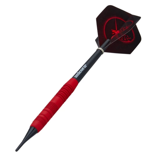 Lotki do darta Unicorn Core Plus Rubberised Brass Red 3 szt. - Waga (g) 16 g