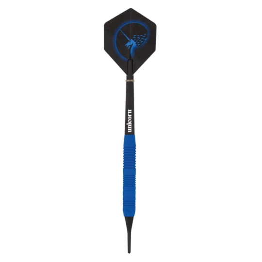 Lotki do darta Unicorn Core Plus Rubberised Brass Blue 3 sztuki - Waga (g) 18 g