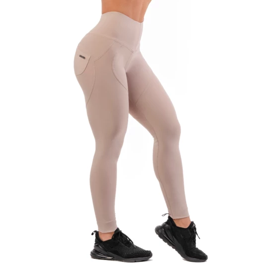 Damskie legginsy z wysokim stanem Nebbia Lifting Effect Bubble Butt 587 - Kolor Kremowy, Rozmiar S