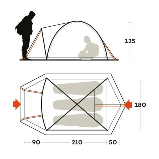 Namiot turystyczny 3-osobowy FERRINO Skyline 3 Alu