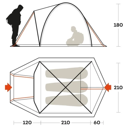 Namiot turystyczny 3-osobowy FERRINO Shaba 3