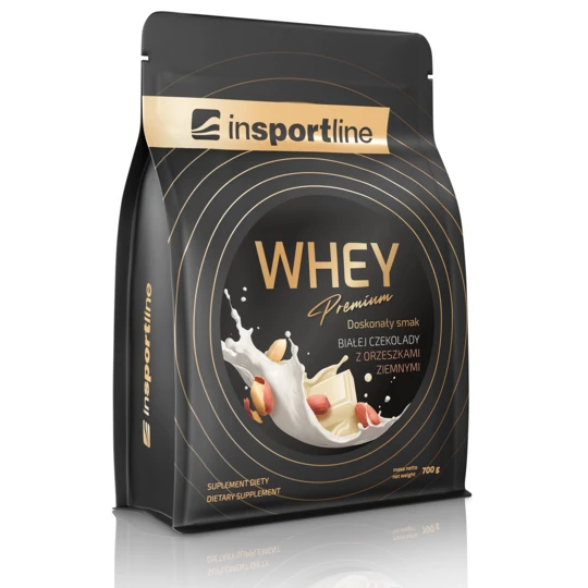 Białko serwatkowe inSPORTline WHEY Premium biała czekolada z orzeszkami ziemnymi 700g