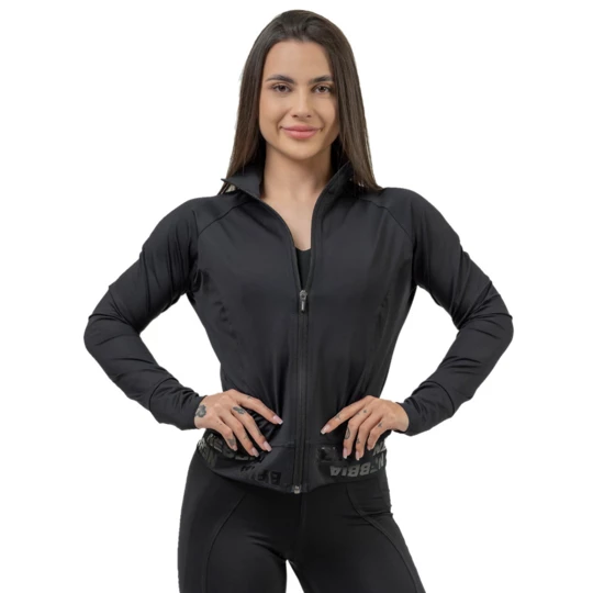 Bluza damska rozsuwana Nebbia INTENSE Warm-Up 833 - Kolor Czarny, Rozmiar S