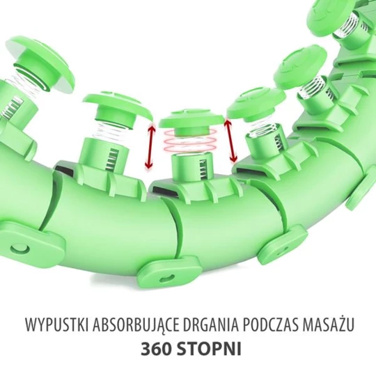 ZESTAW HULA HOP HHW01 GREEN Z WYPUSTKAMI I OBCIĄŻNIKIEM HMS + PAS BR163 RED (17-44-610)