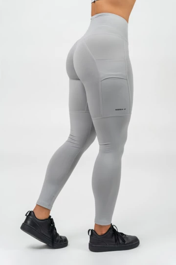 Legginsy z wysokim stanem Nebbia LEG DAY GOALS 248 - Kolor Szary, Rozmiar XS