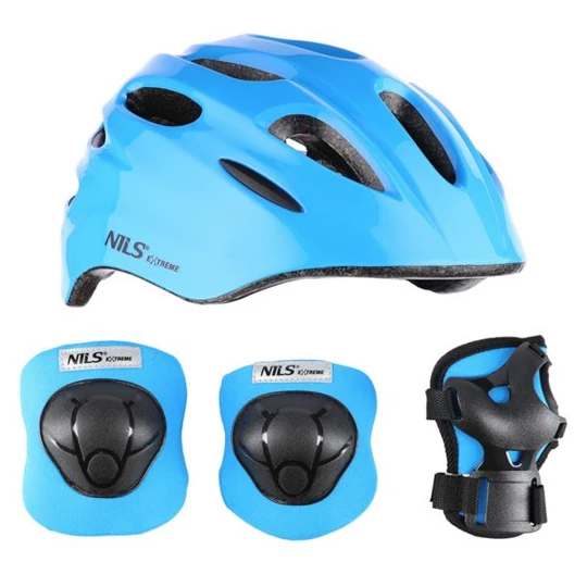 MTW01+H210 ZESTAW KASK Z OCHRANIACZAMI NIEBIESKI ROZM. XS  NILS EXTREME (16-70-329)