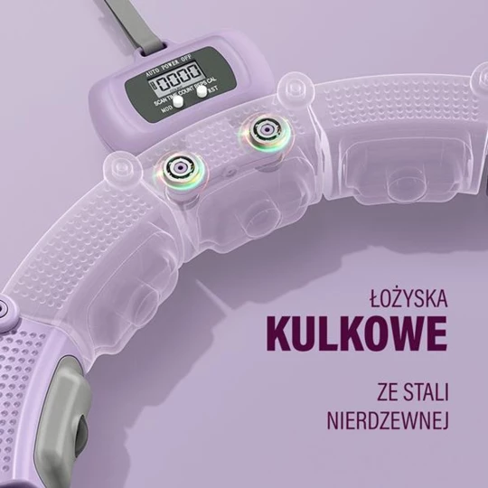 ZESTAW HULA HOP MAGNETYCZNY VIOLET HHM14 Z LICZNIKIEM HMS + PAS BR163 BLACK PLUS SIZE (17-44-652)