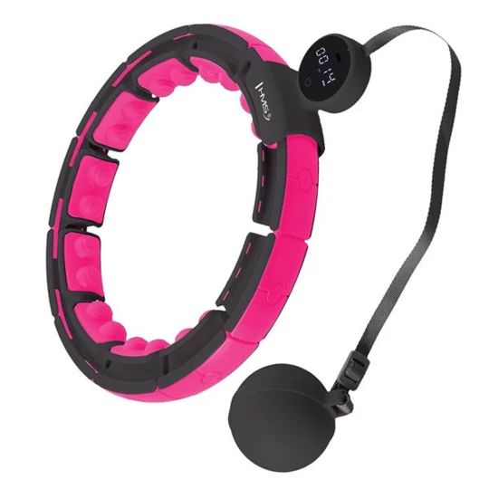 ZESTAW HULA HOP MAGNETYCZNY BLACK/PINK HHM16 Z LICZNIKIEM HMS + PAS WYSZCZUPLAJĄCY BR163 BLACK (17-44-653)