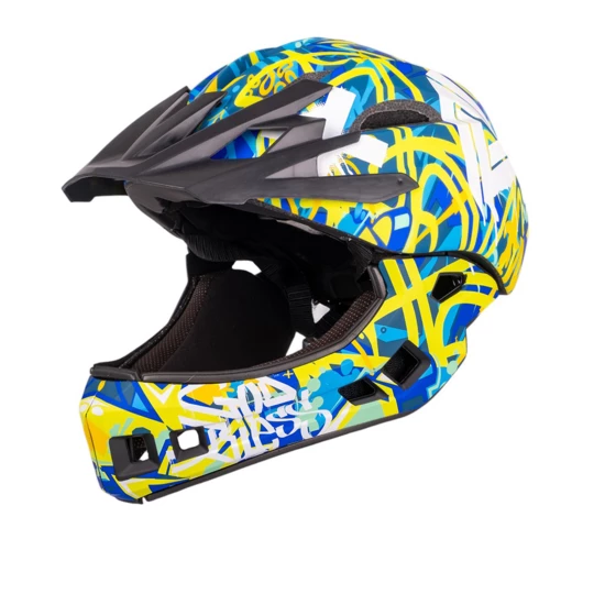 Kask Downhill na rower motor enduro zjazdowy W-TEC Delgada - Kolor Freestylowy błękit, Rozmiar XS (48-52)