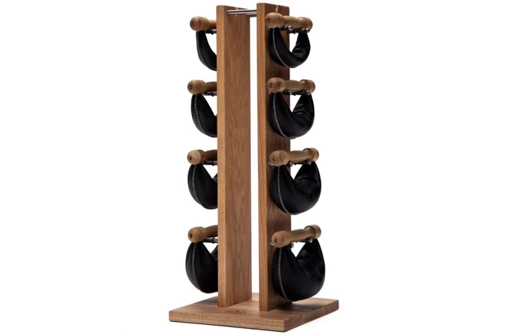 Hantle NOHRD SwingBell 2-8 Kg ze stojakiem Tower Oak Dąb Skóra