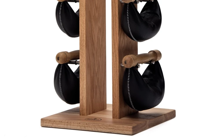 Hantle NOHRD SwingBell 2-8 Kg ze stojakiem Tower Oak Dąb Skóra