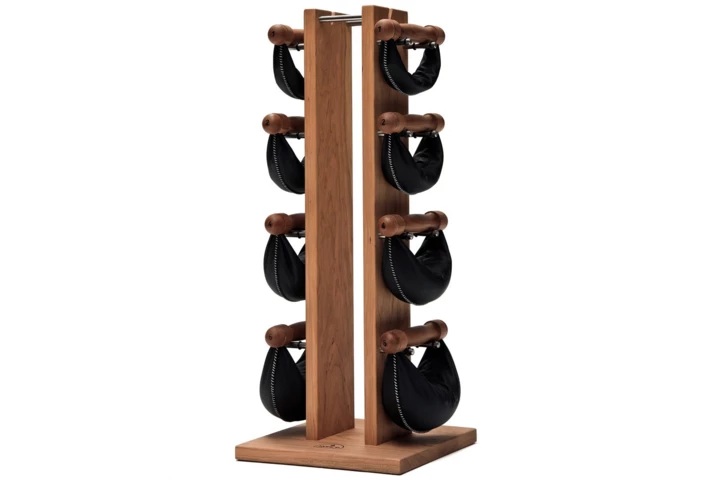 Hantle NOHRD SwingBell 2-8 Kg ze stojakiem Tower Oxbridge Wiśnia Skóra