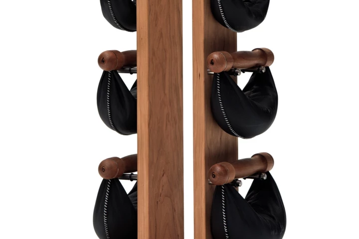 Hantle NOHRD SwingBell 2-8 Kg ze stojakiem Tower Oxbridge Wiśnia Skóra