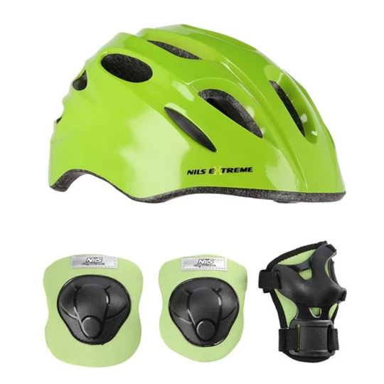 MTW01+H210 ZIELONY ROZM. XS KASK Z OCHRANIACZAMI ZESTAW NILS EXTREME (16-70-300)