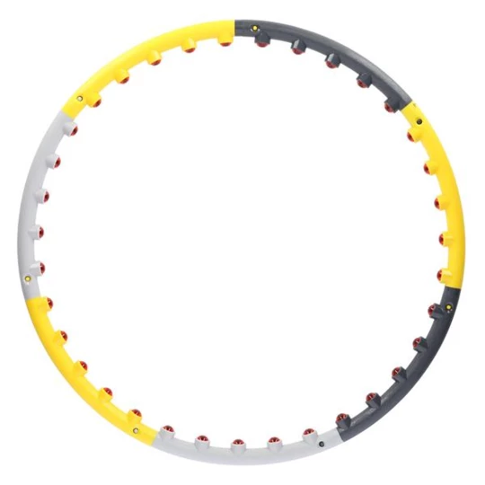 HHP005 GREY-YELLOW HULA HOP MASUJĄCY Z MAGNESAMI 85CM HMS (17-44-505)