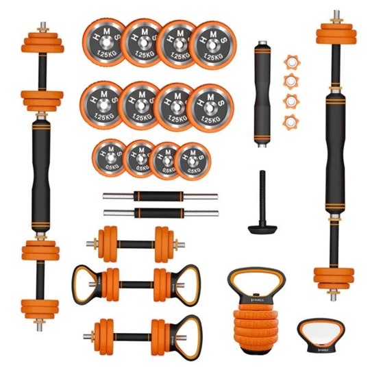 SGZ215 (2 CZĘŚCI) PRO SET 6W1 ZESTAW CIĘŻARÓW OGUMOWANE 15KG HMS (17-57-065)