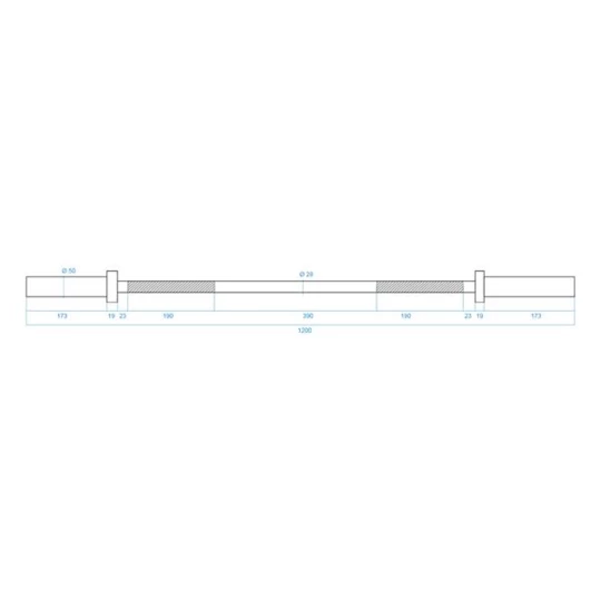 GO160 GRYF OLIMPIJSKI PROSTY 8.3KG 1200MM + ZG1000 BLACK HMS PREMIUM (17-60-024)