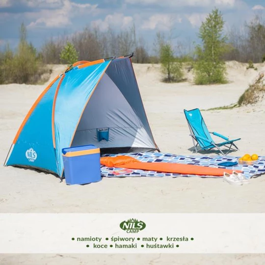 NC8030 NIEBIESKI NAMIOT PLAŻOWY 260x120x120 CM NILS CAMP (15-04-025)