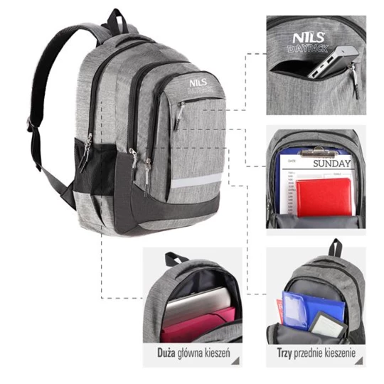 CBC7046 SZARY DAYPACK PLECAK NILS (15-07-000)