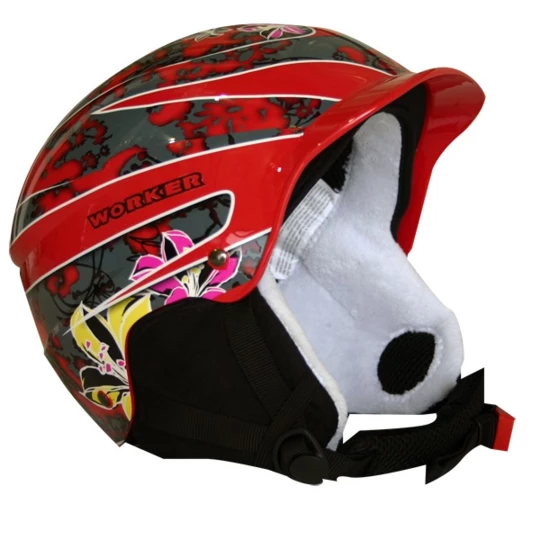 Kask narciarski WORKER Playful - Kolor Czerwony, Rozmiar S (52-56)