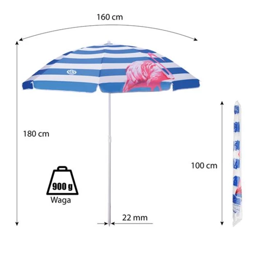 NC7811 PARASOL PLAŻOWY 180 CM NILS CAMP (15-08-002)