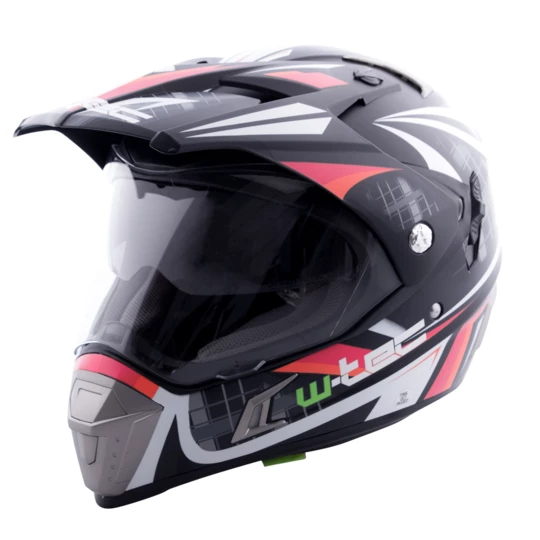 Kask motocyklowy W-TEC NK-311 blenda - Kolor Cube Black Orange, Rozmiar M (57-58)