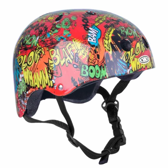 Dziecięcy kask rowerowy WORKER Freestyle Komik - Kolor Czerwony, Rozmiar XS (48-52)