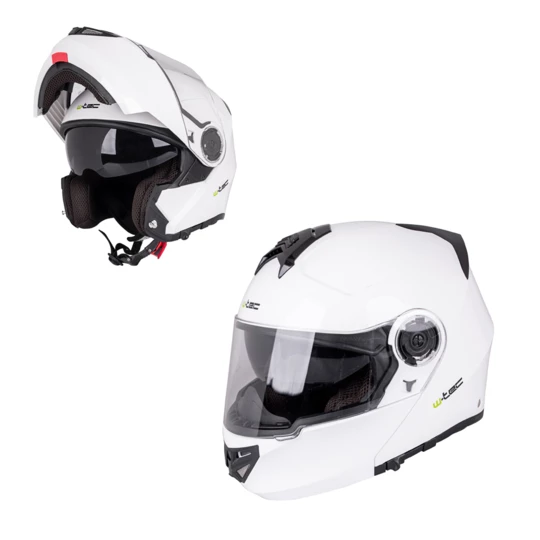 Kask motocyklowy szczękowy W-TEC Vexamo z blendą - Kolor Biały, Rozmiar S (55-56)