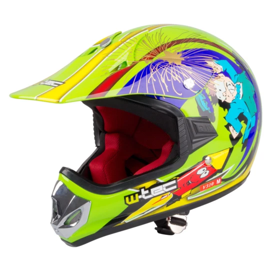 Młodzieżowy kask motocyklowy W-TEC V310 enduro - Kolor Kropka Duch, Rozmiar S (49/50)