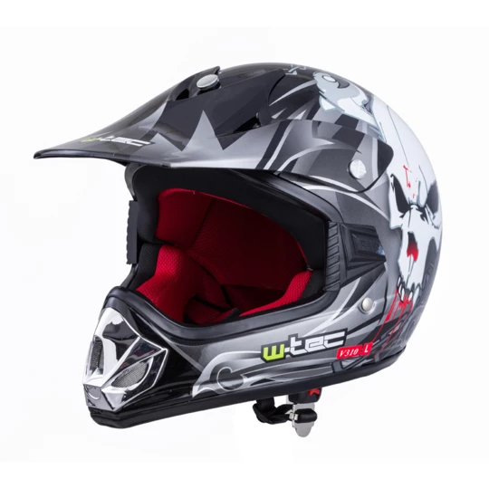 Młodzieżowy kask motocyklowy W-TEC V310 enduro - Kolor Czarna czaszka, Rozmiar S (49/50)