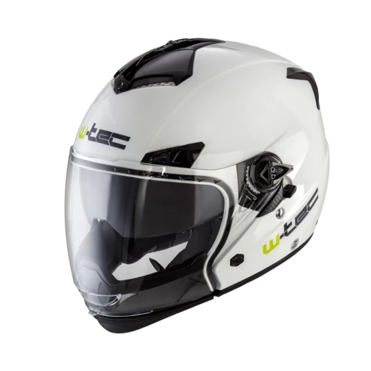 Kask motocyklowy W-TEC NK-850 otwierany + BLENDA - Kolor Biały błyszczący, Rozmiar S (55-56)