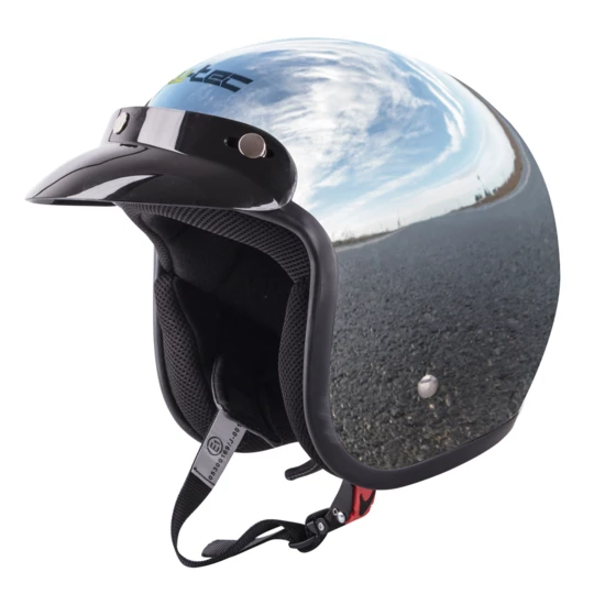 Kask motocyklowy otwarty chopper W-TEC AP-75 - Kolor Chromowany, Rozmiar XS (53-54)