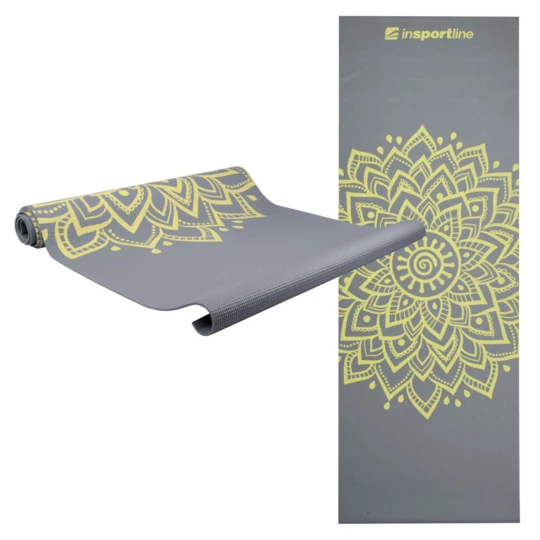 Mata fitness do ćwiczeń inSPORTline Spirit joga, aerobik 172x61 cm + pokrowiec - Kolor Szary