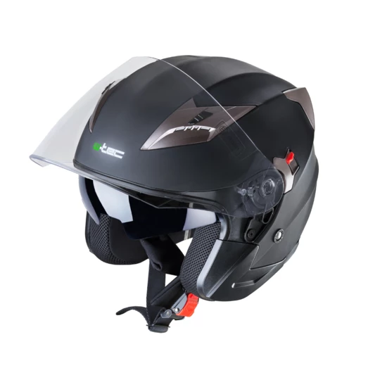 Kask motocyklowy otwarty z blendą W-TEC YM-627 - Kolor Matowy brązowo-czarny, Rozmiar XS (53-54)