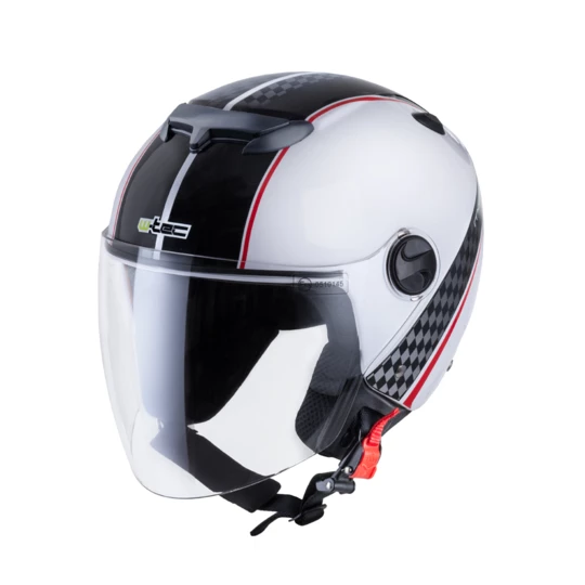 Kask motocyklowy otwarty W-TEC YM-617 na skuter - Kolor Race White, Rozmiar L (59-60)