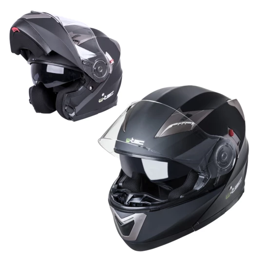 Kask motocyklowy szczękowy z blendą W-TEC YM-925 - Kolor Matowy brązowo-czarny, Rozmiar XXL (63-64)