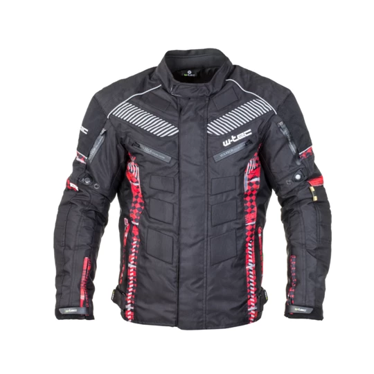 Męska kurtka motocyklowa W-TEC Kamicer - Kolor Czarno-czerwony, Rozmiar 4XL