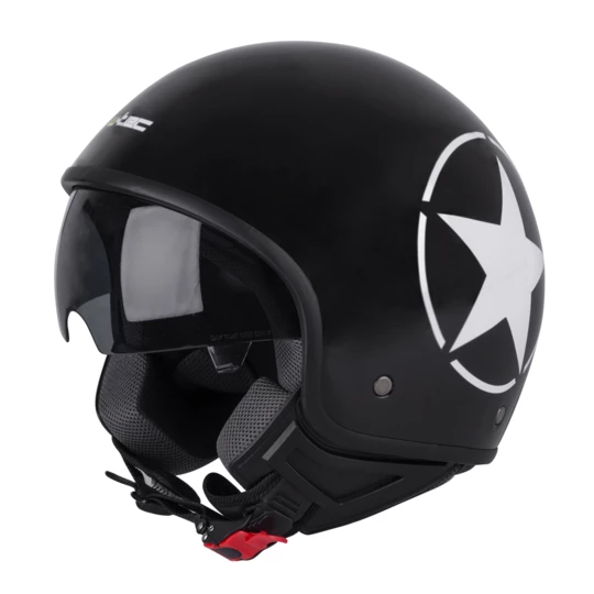 Kask motocyklowy otwarty na skuter W-TEC FS-710S Revolt Black - Kolor Czarny z gwiazdą, Rozmiar M (57-58)